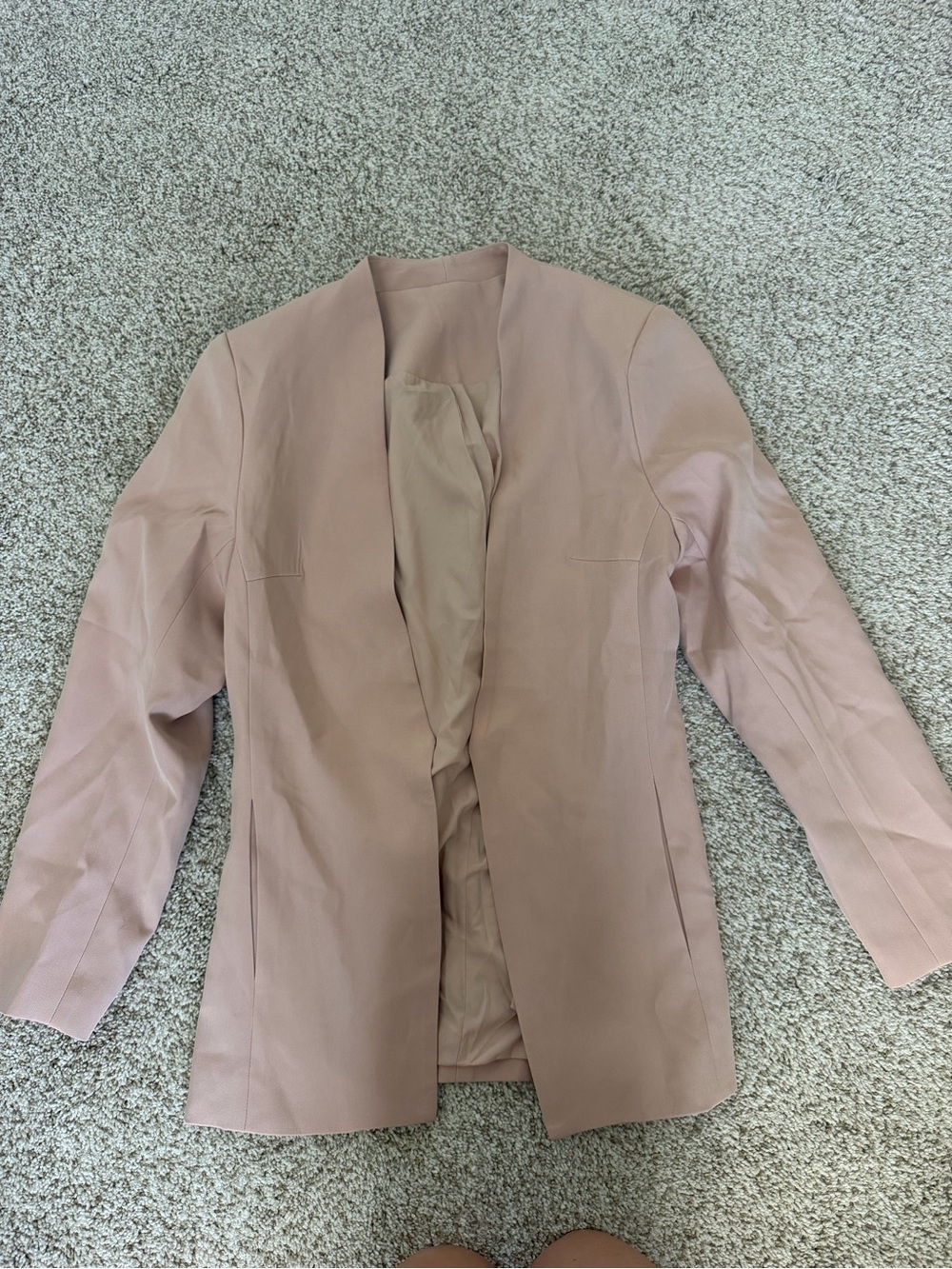 Women's Open Front Blazer Jacket in Dusty Rose
